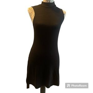 Black Wilfred Free Mock Neck Sleeveless Dress